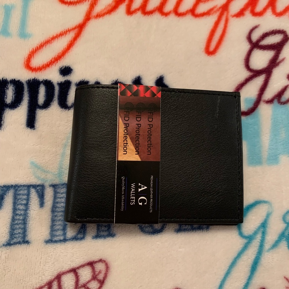 AG Wallet RFID 100% Genuine Leather Black
